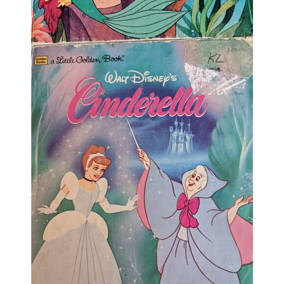 Vintage Golden Book Set of 2 Walt Disney Cinderella The Little Mermaid Childrens - Picture 13 of 13